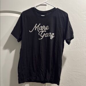 Black Graphic Tee with White Text